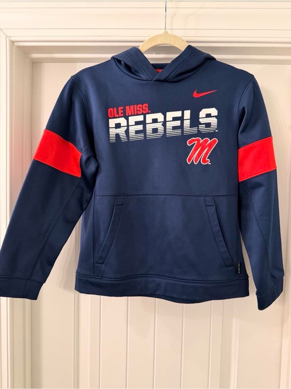 Nike Navy & Red Ole Miss Rebels Kids Pullover Hoodie